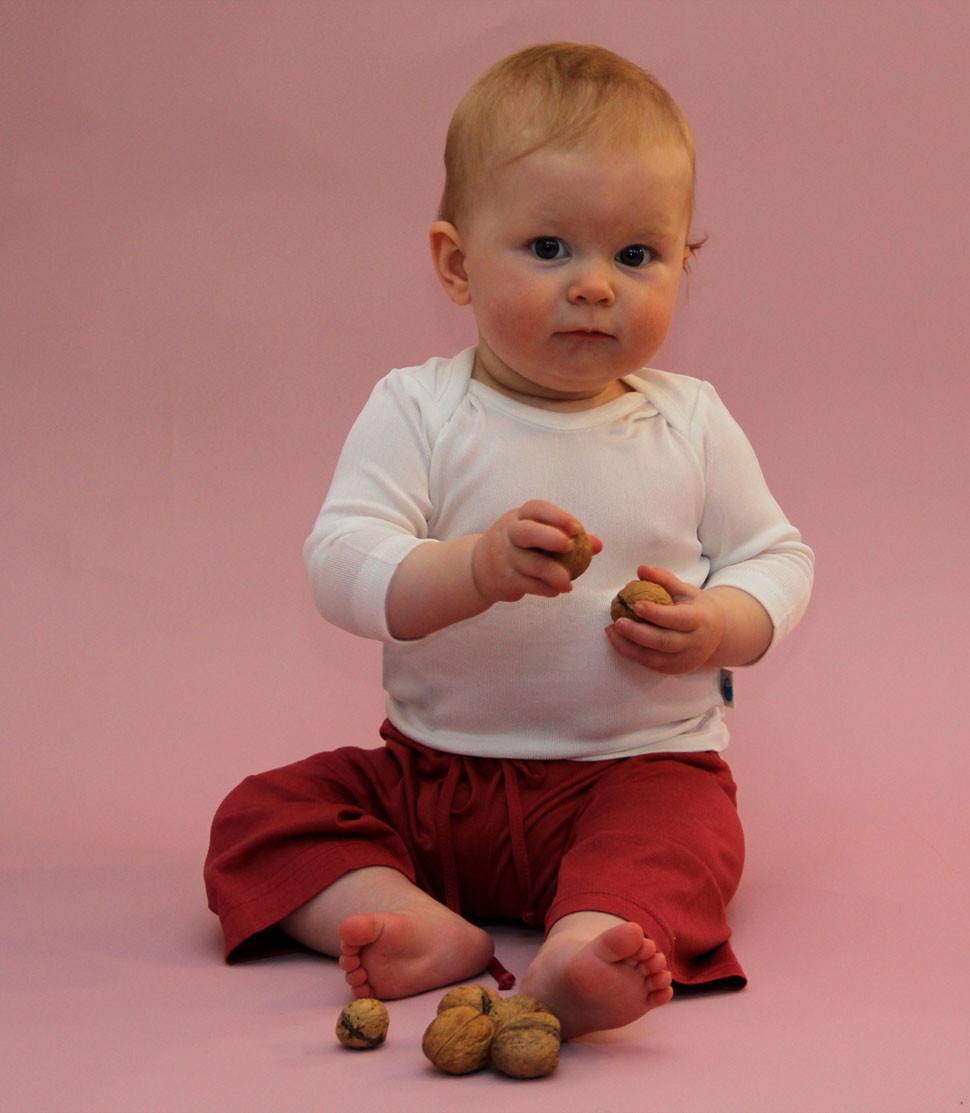 100% Pure Silk Baby Long Sleeve Underwear and Silkspun Drawstring Pants 