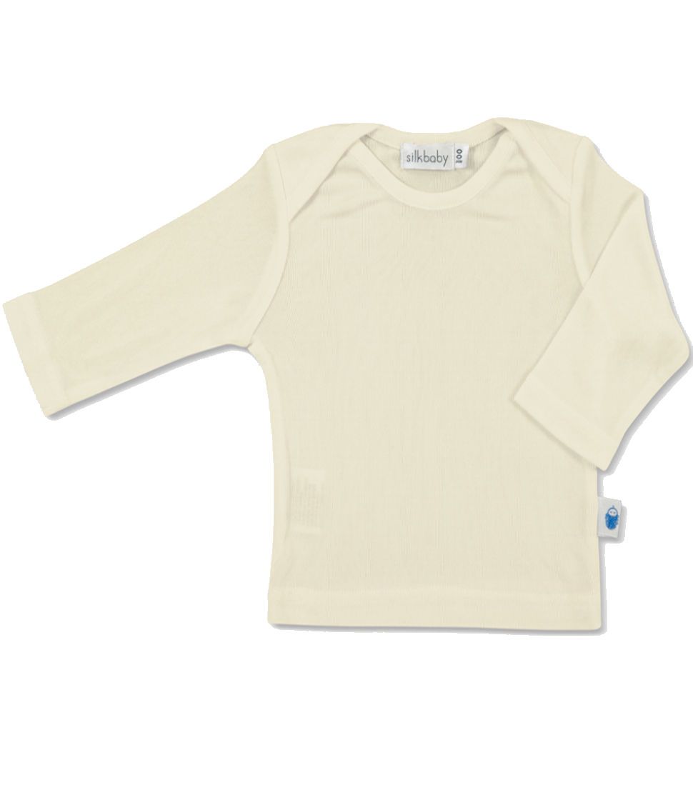100% Pure Silk Baby Long Sleeve Underwear in White