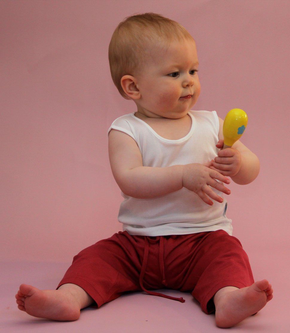 100% Pure Silk Baby Vest Underwear in Natural and Silkspun Drawstring Pants 