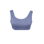 100% natural wire-free Silkspun Comfort Crop Bra in Forget-Me-Not Blue
