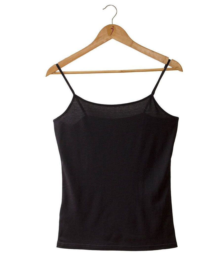 Women's Silkspun Long Camisole in Black