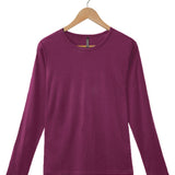 Women's Silkspun Long Sleeve Crew in Mulberry Pink