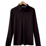  Men's Silkspun Long Sleeve Polo Shirt in Black