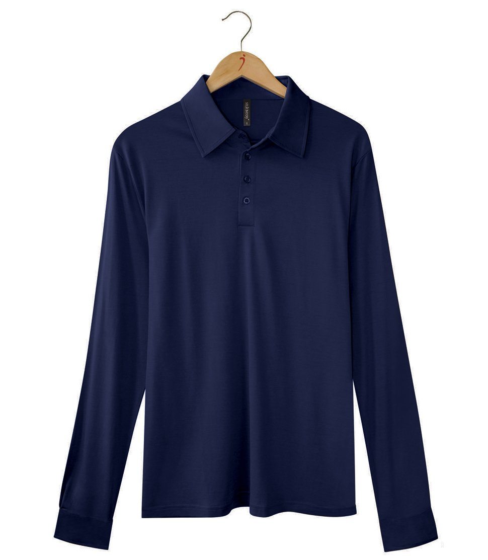 Men's Silkspun Long Sleeve Polo Shirt in Navy