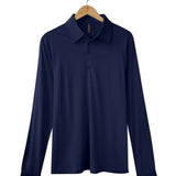 Men's Silkspun Long Sleeve Polo Shirt in Navy