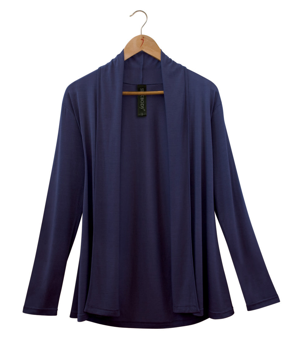 Women's Silkspun Longline Cardigan in Navy