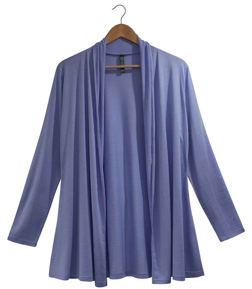  Women's Silkspun Longline Cardigan in Forget-me-Not Blue