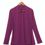 Women's Silkspun Longline Cardigan in Mulberry Pink