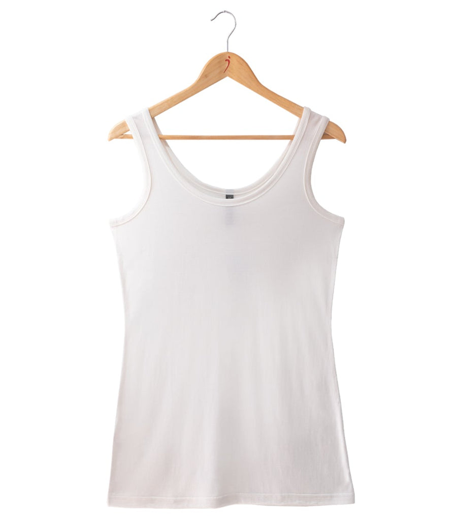 Women's Silkspun longline sleeveless in Natural White 