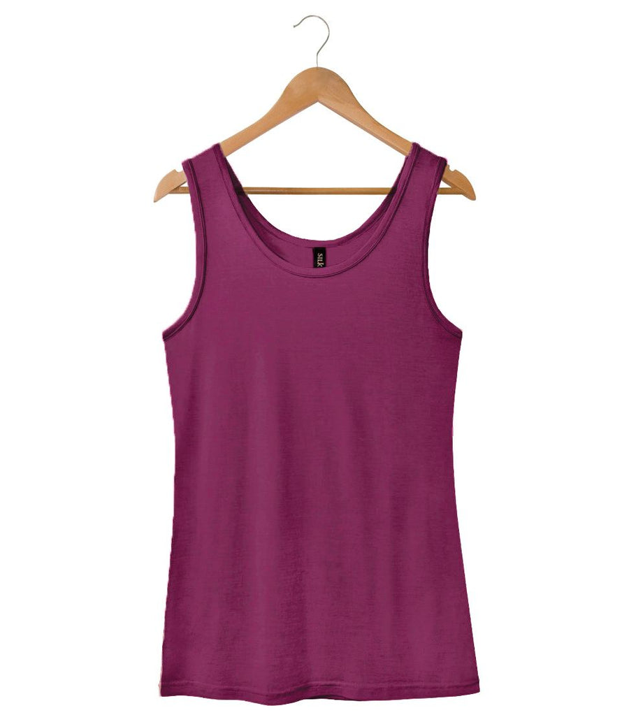 Women's Silkspun longline sleeveless in Mulberry Pink