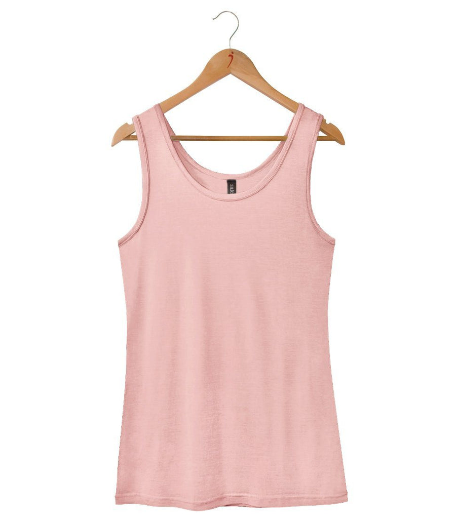 Women's Silkspun longline sleeveless in Shell Pink
