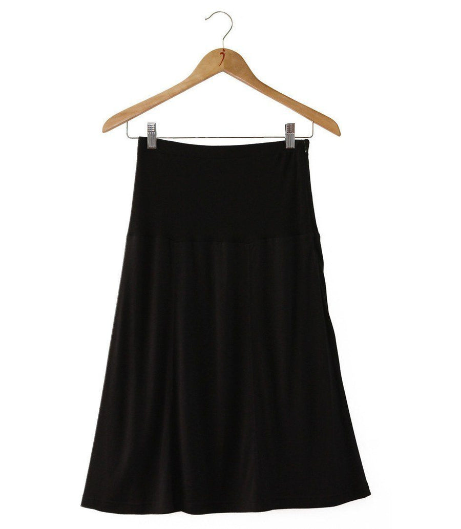 Women's Silkspun Panelled Skirt in Black