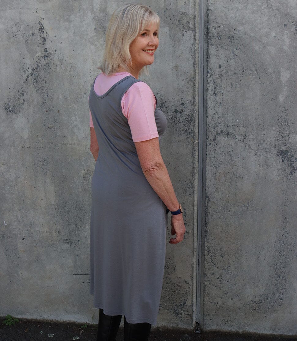 Silkspun Sleeveless Dress in Perfect Grey