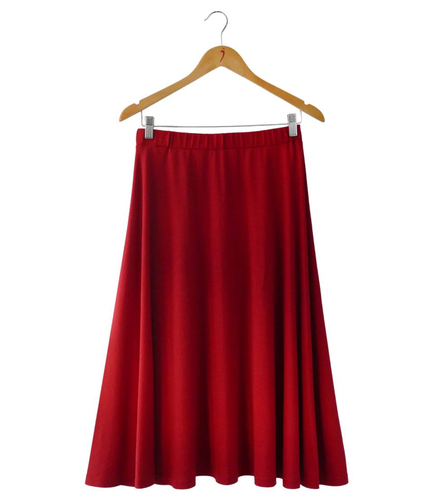 Women's Silkspun Swing Skirt in Sunset Red