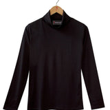Women's Silkspun Polo Neck in Black
