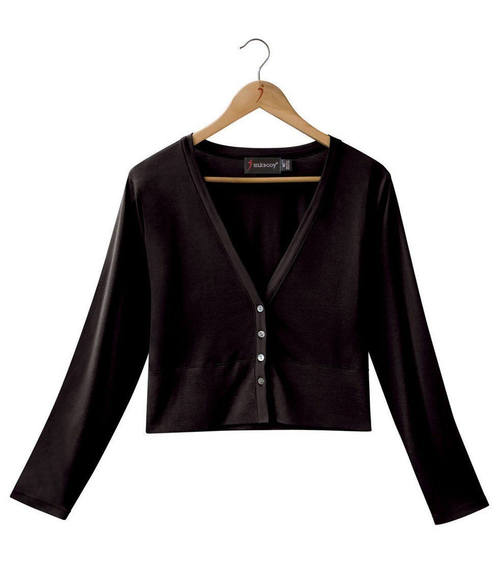 Women's Silkspun V Neck Cardigan in Black