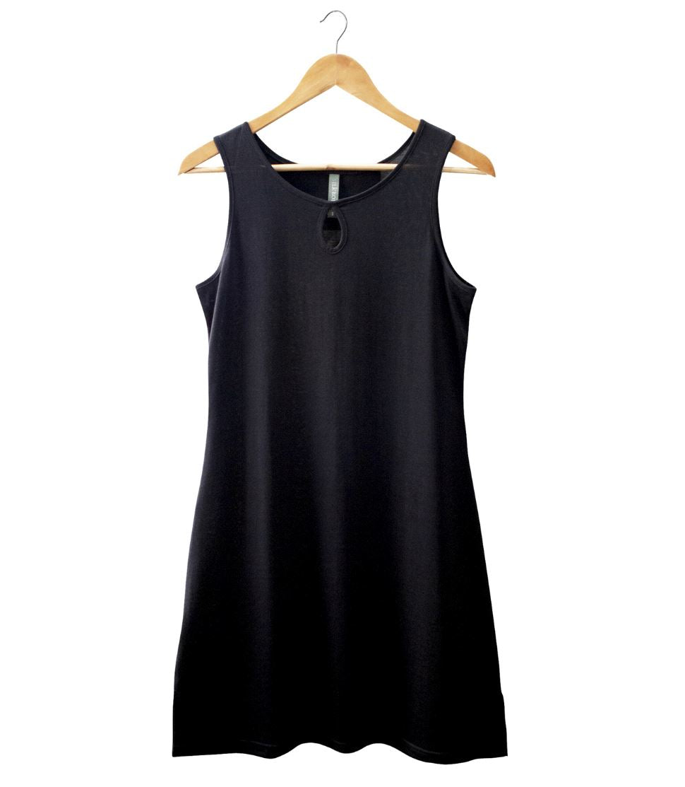  Women's Silkspun Wendy Keyhole Dress in Black