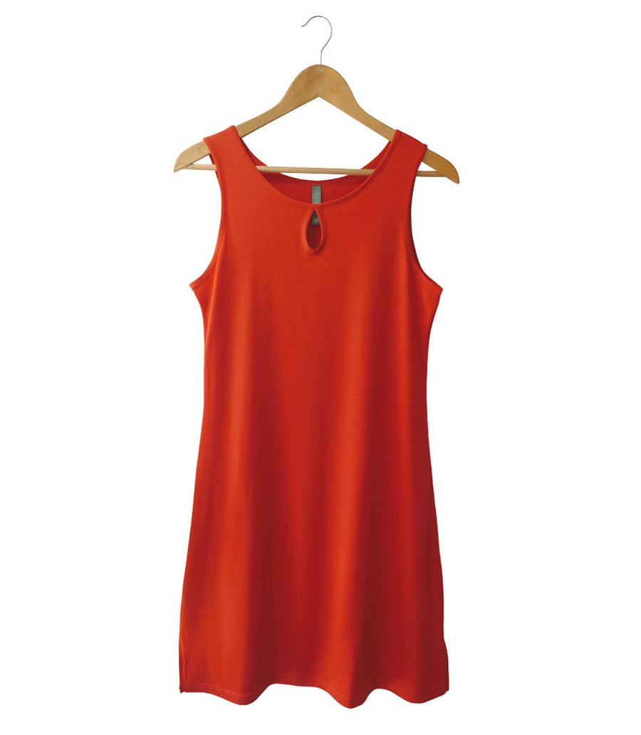 Women's Silkspun Wendy Keyhole Dress in Orange Blaze
