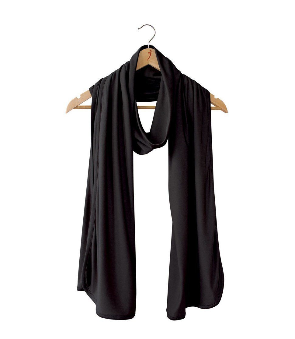 Silkspun Wrap Scarf in Black