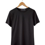 Women's 100% Puresilk Short Sleeved Crew in Black