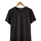 Women's 100% Puresilk Short Sleeved Crew in Black